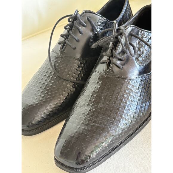 Stacy Adams Mens Lace Up Oxfords 8 Black Leather Derby Brogue Dress Shoes - Picture 4 of 8